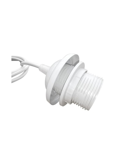 Beyaz E27 Vidalı Tavan Asılı Sarkıt Ampul Edison Led Tutucu Soket Tabanı