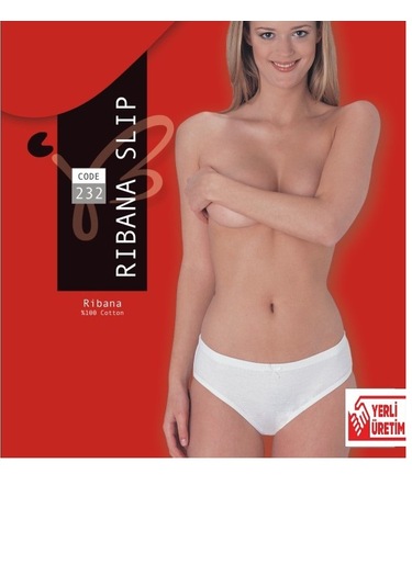 Beyaz Ribana Slip % 100 Pamuklu Slip 3 Lü Paket 232-3b Beyaz