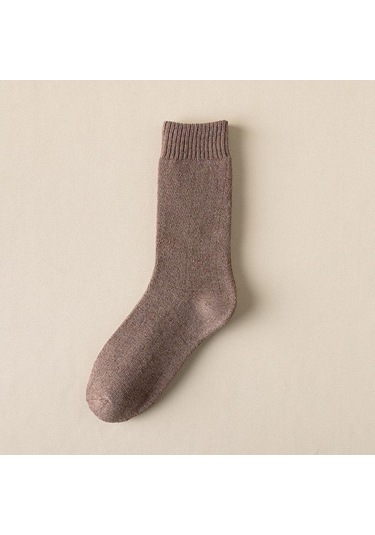 Koyu Gri Erkek Mürettebat İş Çorapları Düz Renk Erkek Kış Kalınlaşmış Çorap Pamuk Yüksek Tüp Spor Çorapları Koyu Gri