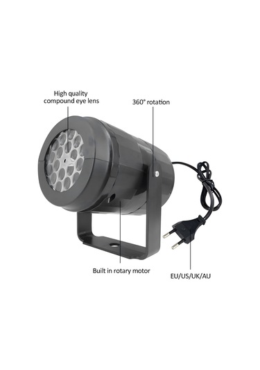 Maiyame Led Noel Projeksiyon Lambası 16 Desenli 360 Döner Ev Bahçe Dekorasyon Işığı Avrupa Şarjı