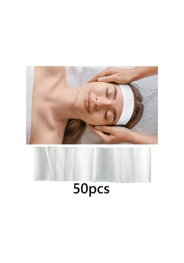 Suntek 50 Adet Tek Kullanımlık Spa Yüz Bantlar Headwraps Beyaz