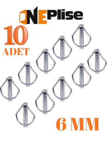 6 Mm Traktör Pimi Yaylı Pim Kaliteli Çelik 10 Adet