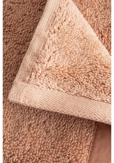 Ecocotton Pure Cotton Kahverengi Bez Bordürlü %100 Organik Pamuk 2'li El Havlusu Seti - 30 50 Cm Kahverengi