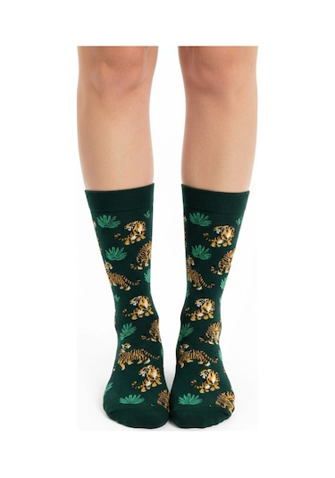 Gost Liria Tiger Socks Desenli Unisex Soket Çorap Yeşil
