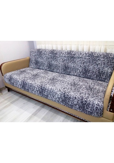 Pamuklu Kaymaz Ebruli Koltuk-çekyat Örtüsüü 15 Renk - Siyah Siyah