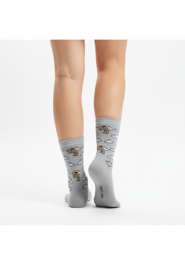 Gost Liria- Tired Socks Desenli Unisex Soket Çorap Taş