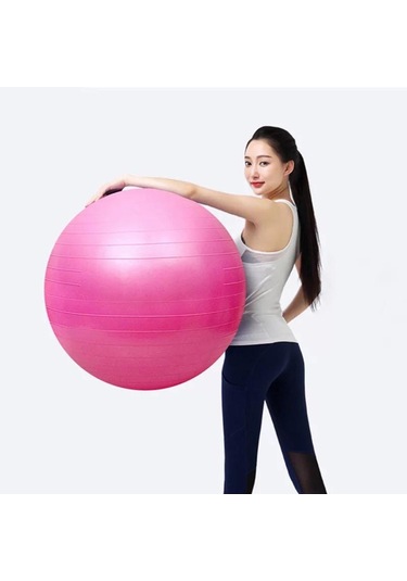 65 CM Pilates Topu Büyük Boy Kalın Yoga Pilates Top-Pompa Mavi