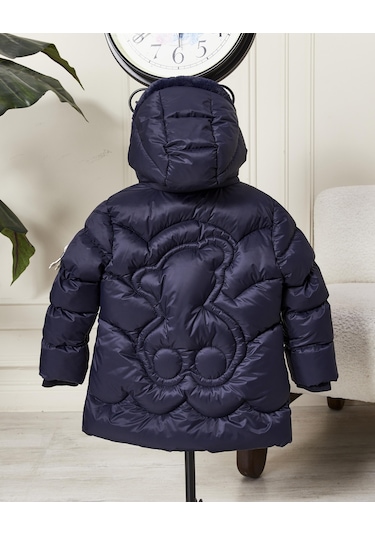 Benitto Kids Kız Bebek Kapüşonlu Fermuarlı Şişme Mont 51351 Lacivert