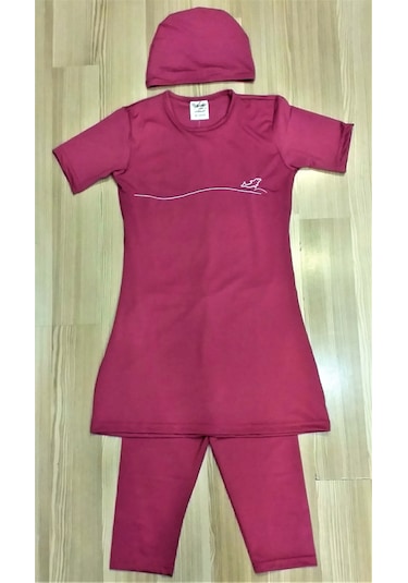 Sunsurf kısa kol çocuk tesettür mayo yarım  kapalı