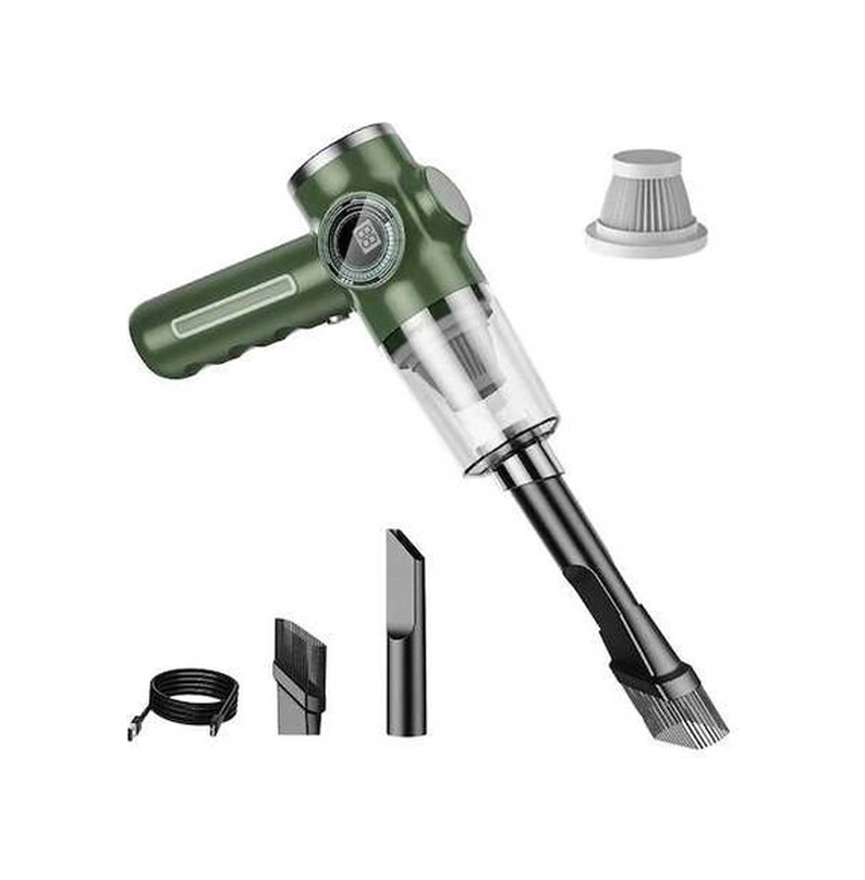 Tongxida 5 İnci Araba Elektrikli Süpürge, 290000pa Güçlü Emiş, Jl Model, Orta Boy, Ev Ve Ofis Kullanımı Yeşil