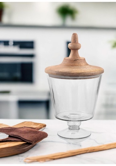 The Mia Madera Ayaklı Kurabiye Kavanozu 33x19x19 Cm