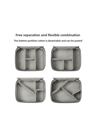 Springsun Dijital Aksesuarları Düzenle: Gri Tek Katlı Seyahat Taşıma Çantası, Oxford Kumaş, Şarj Kablosu Ve Powerbank Saklama Kutusu 25.5 19.5 7.5 Cm