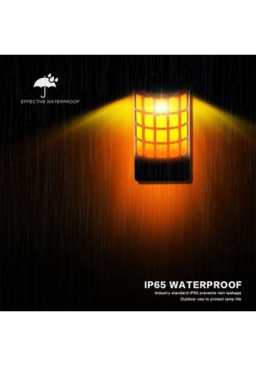 Ebitda Güneş Enerjili Alev Efektli Duvar Lambası - 2000mah Pil, Ip65 Su Geçirmez, Otomatik Aç/kapa