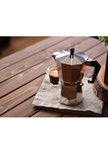 Taşev T0836  Palazzo Moka Pot 6 Fincan Gümüş