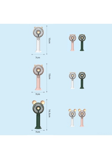 Fosenze Usb Şarjlı Elden Taşınabilir Masaüstü Fan, 3 Seviye Hız Ayarlı, Kedi Kulaklı Desen, Beyaz, Sessiz Vantilatör