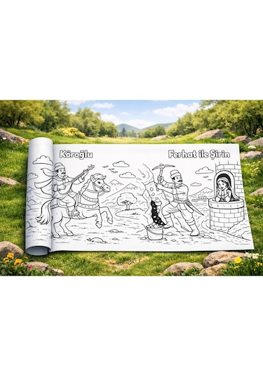 Türk Masal & Destan Kahramanları Boyama Rulosu 4 Metre