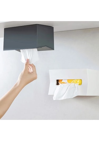 Gri-mutfak Doku Kutusu Kapağı Peçete Tutucu Kağıt Havlu Kutusu Peçeteler İçin Doku Dispenseri Duvara Monte Konteyner Mendil İçin