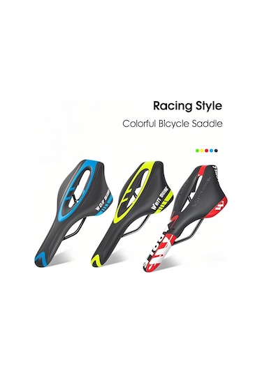 Yaozixa Bisiklet Seli - Yollu Bisikletler İçin Konforlu, Boşluklu Ve Havalandırmalı - Dayanıklı Deri - Siyah-sarı Çok Renkli