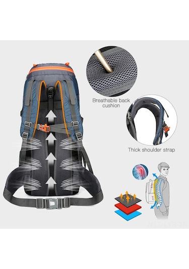 Ranyeek 65l Su Gezisi Sırt Çantası - Nefes Alabilir, Su Geçirmez Ve Dayanıklı - Kamp & Dağcılık İçin Siyah