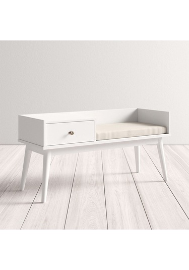 Skyler Beyaz Ahşap Benç