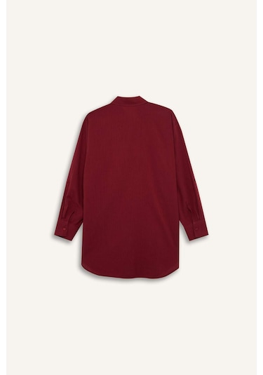 DeFacto Regular Fit Pamuklu Plaj Gömleği-Fall in Love W8241AZ25SMBR285 Bordo