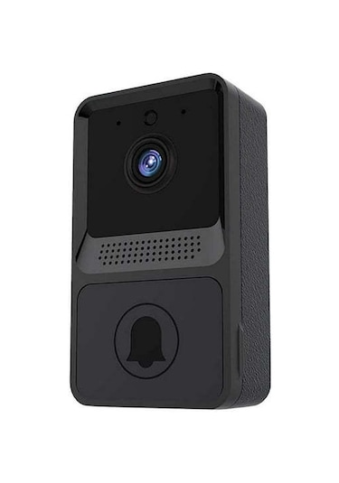 Kangvka Z20 Siyah Akıllı Düşük Enerji Wifi Görüntülü Kapı Zili - Telsiz, Şarj Edilebilir Dahili Pil Ve Standart Ding Dong Fonksiyonu
