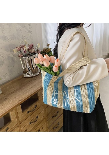 Siyah Yogodlns Yaz Plaj Saman Omuz Askılı Çanta Kadın Bohemian Dokuma Sepet Çanta El Yapımı Seyahat Çantaları Kadınlar Için Siyah