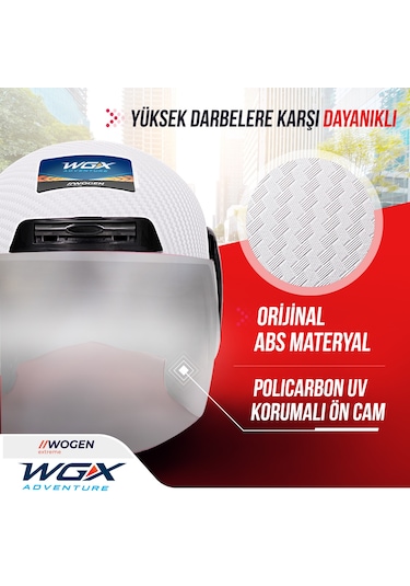 Wogen Karbon Yarım Kask Beyaz