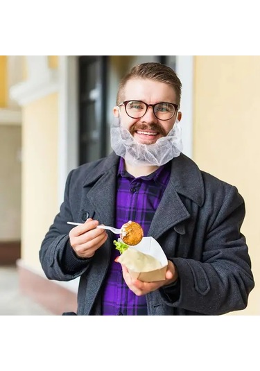 Willowhaven Beyaz 100 Adet Tam Kapsamlı Nefes Alabilir Sakal Filesi Erkek Berber Saç Maskesi