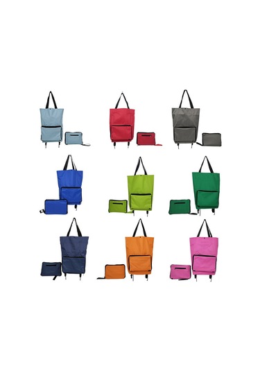 Yifomall Siyah Oxford Kumaş Çekçekli Alışveriş Çantası - Katlanabilir, Taşınabilir, Çift Fonksiyonlu Seyahat Ve Depolama Çantası Diğer