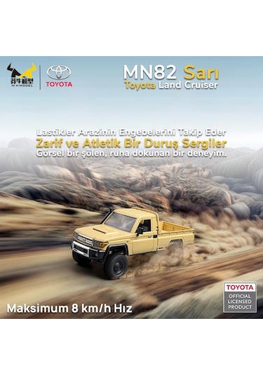 Mn Model Mn82 1/12 Toyota Land Cruiser Lc79 4wd Rc Model Crawler Offroad Uzaktan Kumandalı Araba Truck Rtr Lisanslı Sarı+dahili Işık Seti
