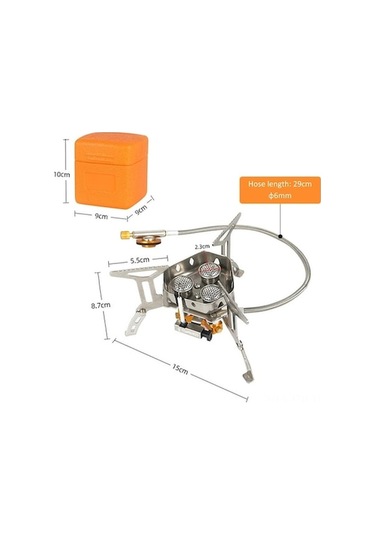 Ankatek Yürüyüşü Tomshoo Sırt Rüzgar Pişirme Piknikler Piezo Ocağı Ocağı Katlanabilir Kamp Kamp İçin Hafif Gümüş Geçirmez Gaz Çantası Brülörlü Ateşleme Alanlarda Açık 5800w 3 Pp Gümüş Gümüş