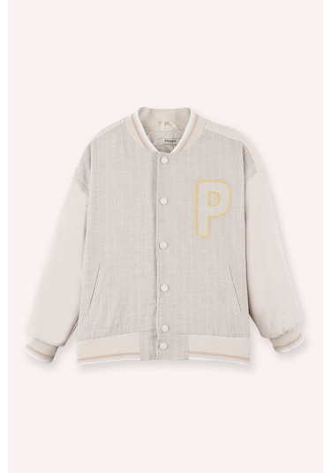 Panço Erkek Çocuk Çıtçıtlı Sweatshirt Bej