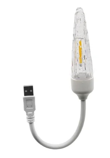 Usb Ledli Rustik Ampul - Kristal Tasarım Masa Lambası Sarı