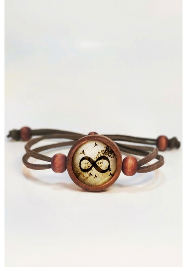Sonsuzluk Sembolü Ahşap Bileklik Kahverengi