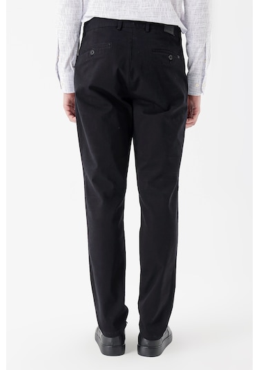 Siyah Pamuklu Likralı Yan Cepli Comfort Fit Rahat Kesim Casual Pantolon 1003235154-siyah Siyah