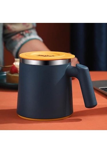 Kırmızı 420 Ml Su Bardağı Haşlanma Önleyici Sızdırmaz Kapaklı Kahve Paslanmaz Çelik Yalıtımlı Isı Bardaklar