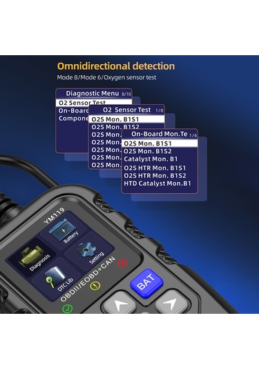 Tenfowee Ym119 Obdıı Araç Tanılama Cihazı: Motor Arıza, Akü Testi Ve Gerçek Zamanlı Veri Analizi, Siyah