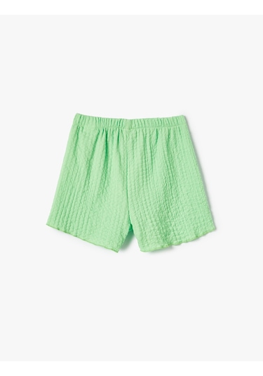 Koton Bürümcük Mini Şort Beli Lastikli Yeşil 4skg40085ak Yeşil
