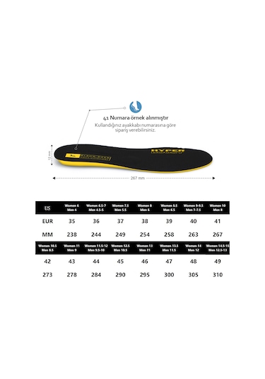 Black Deer Hyper Boost X15 Soft Comfort Ortopedik Tabanlık - Siyah - Sarı