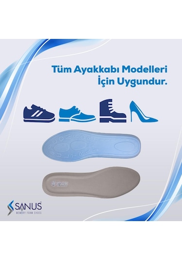 Sanus 100 Model Memory Foam Topuk Dikeni Hava Yastıklı Ortopedik Tabanlık