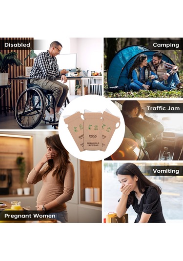 Suofeng 10 Adet Acil Durum İdrar Torbası - Seyahat, Trafik Ve Kamp İçin Hijyenik Çözüm Çok Renkli