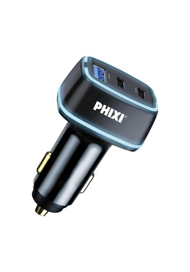Phixi Upd4275 Üç Çıkışlı Pd Destekli 75w Araç Şarj Adaptörü