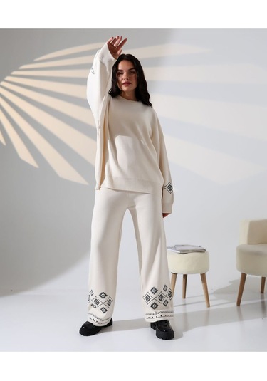 Marakeş Esintisi Alt-üst Triko Takım Taş