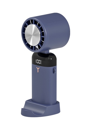 Hfambition S3213 Mavi Çift Fonksiyonlu Foldable Fan: Soğutma Özelliği, 3 Hız Seviyesi, Telefon Tutucu, Pil Göstergesi Mavi
