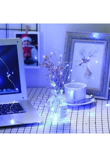 Riverworld Pilli 5 Metre Dekoratif Peri Led Beyaz Aydınlatma Süsl