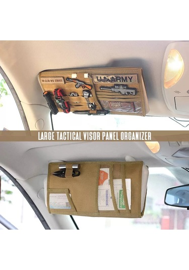 Cbtx Araba Güneşlik Saklama Çantası Gözlük Çerçevesi Fatura Klipsi Haki