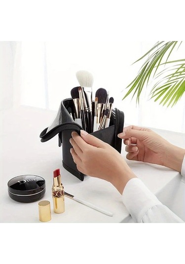 Gateesat Pembe 1 Adet Şeffaf Makyaj Çantası Seyahat Kozmetik Fırçası Organizer Çok Amaçlı Pembe