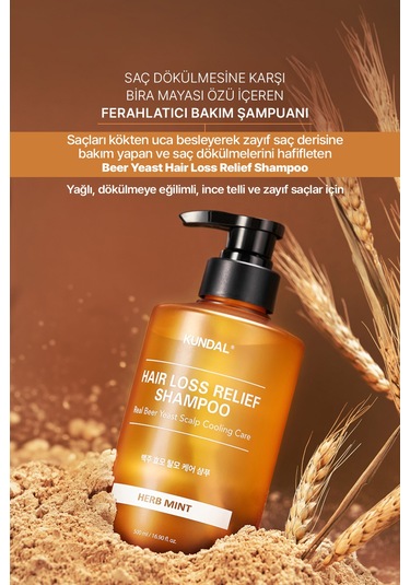 Saç Dökülmelerine Karşı Şampuan Kundal Hair Loss Relief Shampoo 500ml Herb Mint