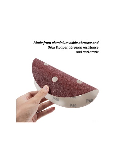 Vkemall 25 Adet 9 İnç 6 Delikli Alüminyum Oksit Zımpara Diski - 40/60/80/180/240 Tane, Duvar Zımparalama Makinesi İçin, Metal/kahve/plastik Polishing
